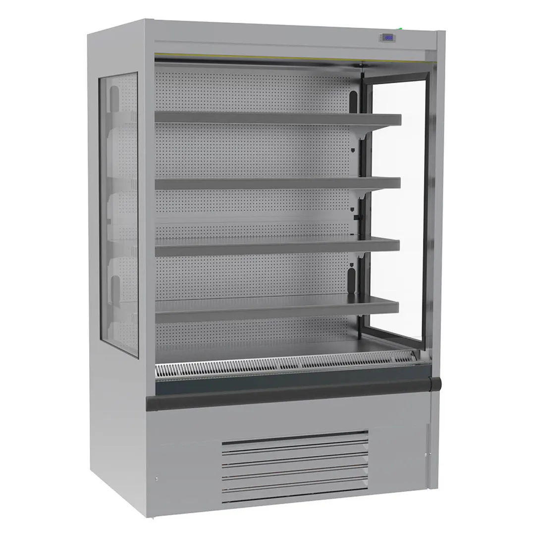 Infrico IAG-ML18PIM1 77" Stainless Steel Vertical Open Air Merchandiser, Self Contained, 4 Shelves