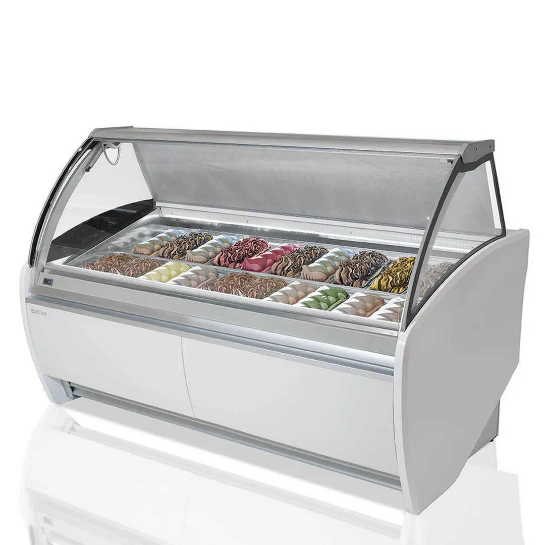 Infrico USA IDC-VAR18H 77" Gelato Dipping Cabinet w/ Curved Sneeze Guard