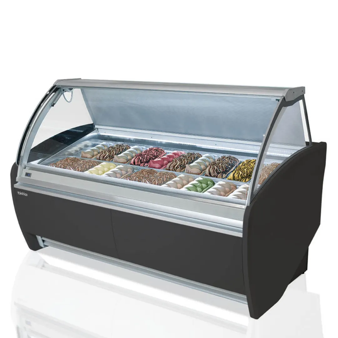 Infrico USA IDC-VAR18H 77" Gelato Dipping Cabinet w/ Curved Sneeze Guard
