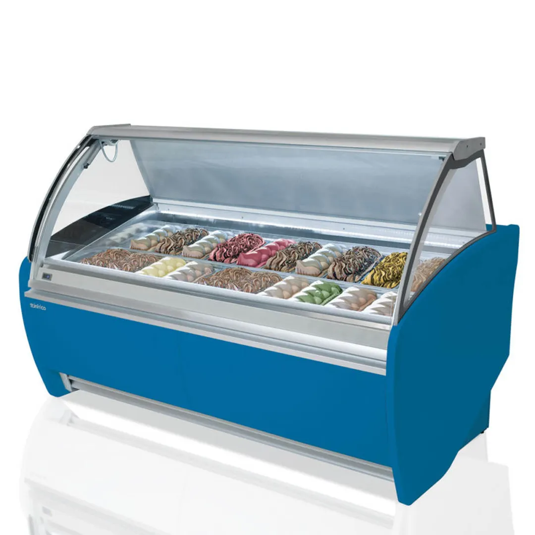 Infrico USA IDC-VAR18H 77" Gelato Dipping Cabinet w/ Curved Sneeze Guard
