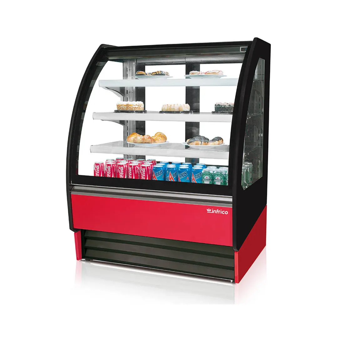 Infrico USA IDC-VBR9N 37" Non-Refrigerated Bakery Display Case w/ Curved Glass, Full Service