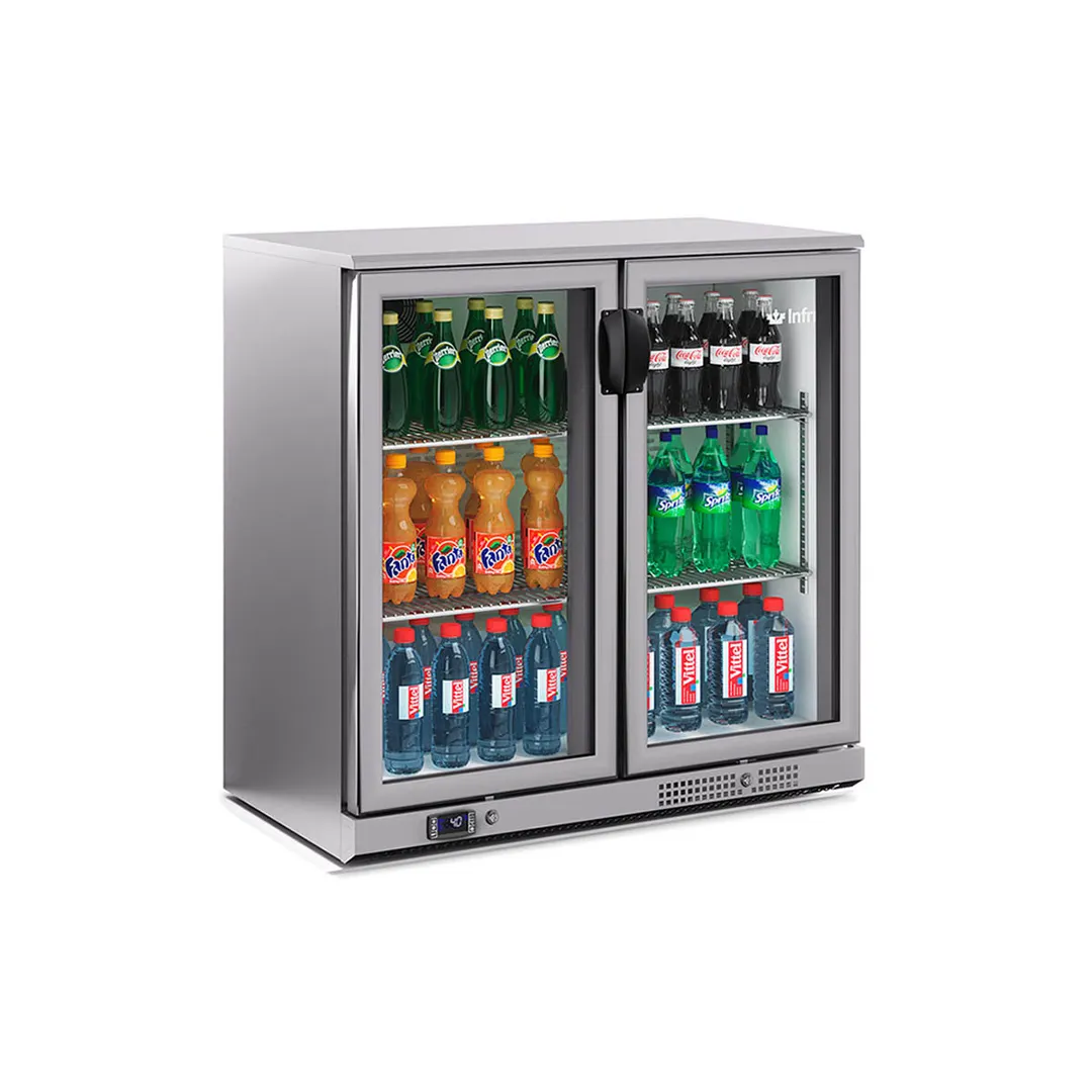 Infrico USA IMD-ERV25II 35" Refrigerated Back Bar Cabinet w/ 8 Cu Ft Capacity, 2 Glass Doors