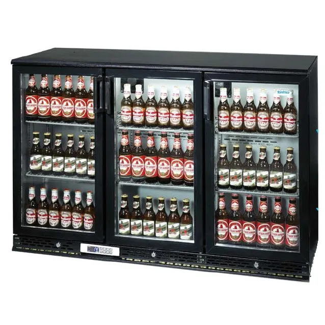 Infrico USA IMD-ERV35GD 53" Refrigerated Back Bar Cabinet w/ 5 Cu Ft, 3 Glass Doors, Digital