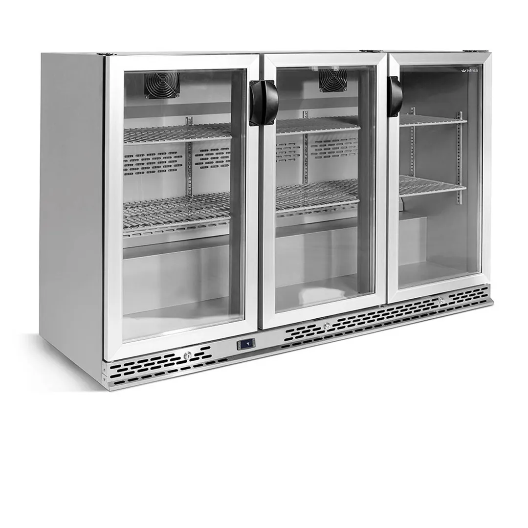 Infrico USA IMD-ERV35II 53" Refrigerated Back Bar Cabinet w/ 11.65 Cu Ft, 3 Glass Doors