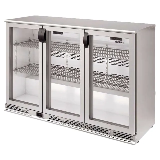 Infrico USA IMD-ERV35II 53" Refrigerated Back Bar Cabinet w/ 11.65 Cu Ft, 3 Glass Doors