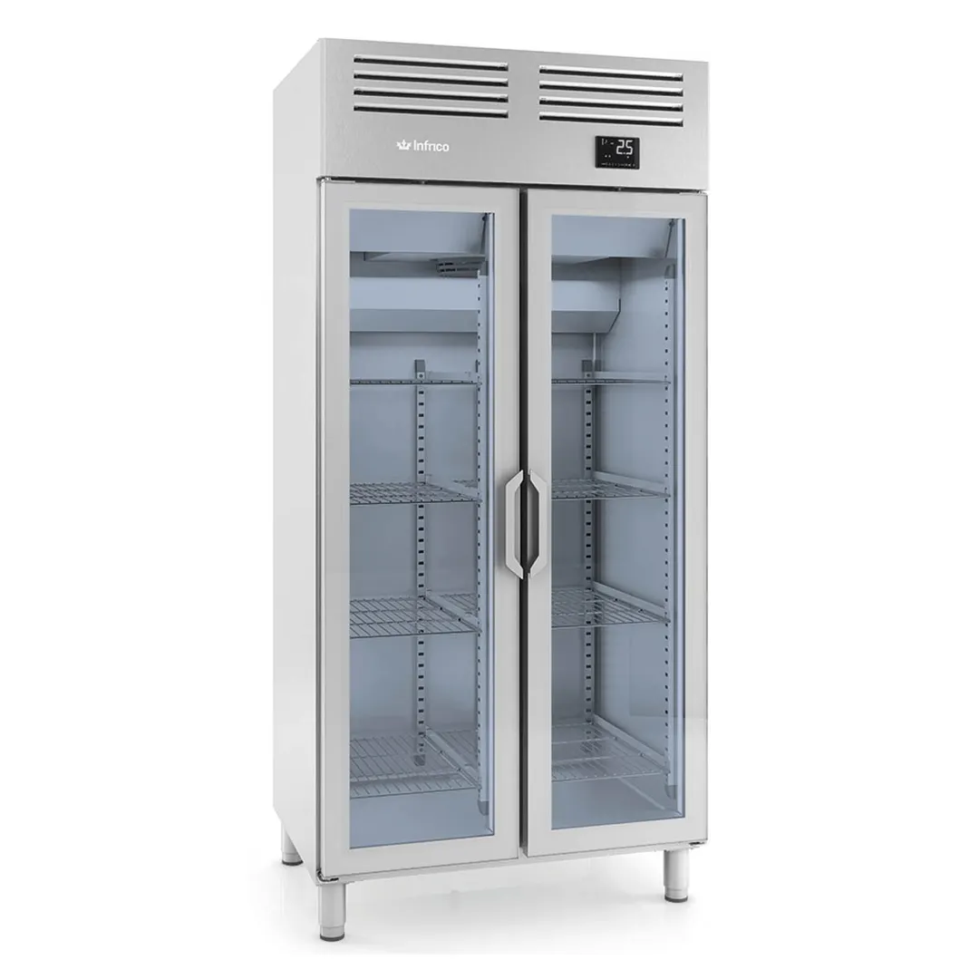Infrico USA IRR-AGN600CR 38" 2-Section Reach-In Refrigerator w/ 2 Glass Doors, 27 cu. ft.