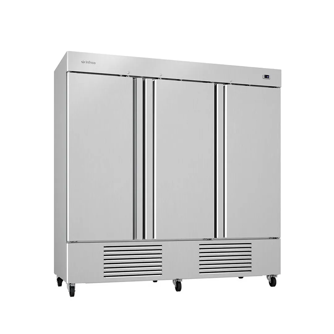 Infrico USA IRR-AN67 82" 3-Section Reach-In Refrigerator w/ 3 Solid Doors, 67 cu. ft.