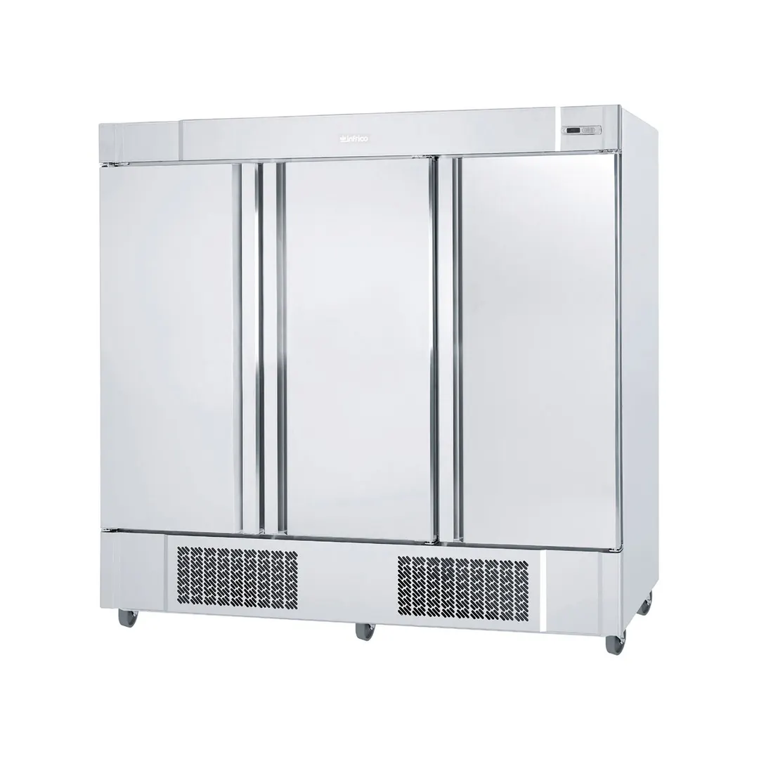 Infrico USA IRR-AN67BT 82" 3-Solid Door Reach-In Freezer, Bottom Mounted, 67 cu. ft., Stainless Steel