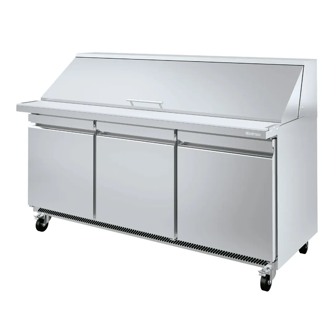 Infrico USA IRT-UC72PMT 72" Mega Top Sandwich/Salad Prep Table w/ 3 Doors, 27 Pans