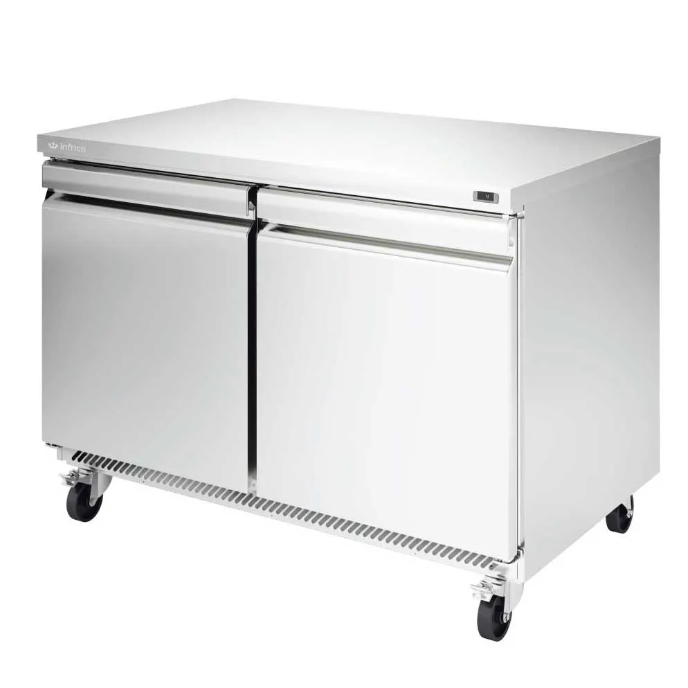 Infrico USA IUC-UC48F 48" 2-Section Undercounter Freezer w/ 2 Doors, 14 cu. ft.