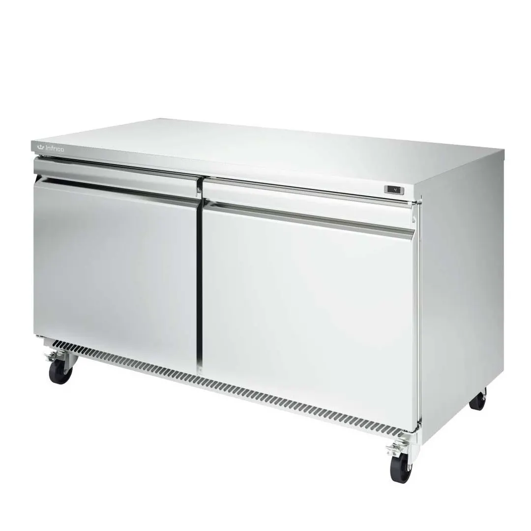 Infrico USA IUC-UC60F 60" 2-Section Undercounter Freezer w/ 2 Doors, 17 cu. ft.