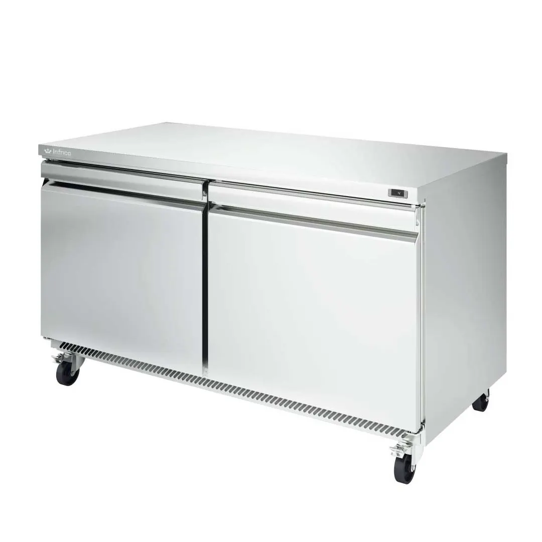 Infrico USA IUC-UC60R 60" 2-Section Undercounter Refrigerator w/ 2 Doors, 17 cu. ft.
