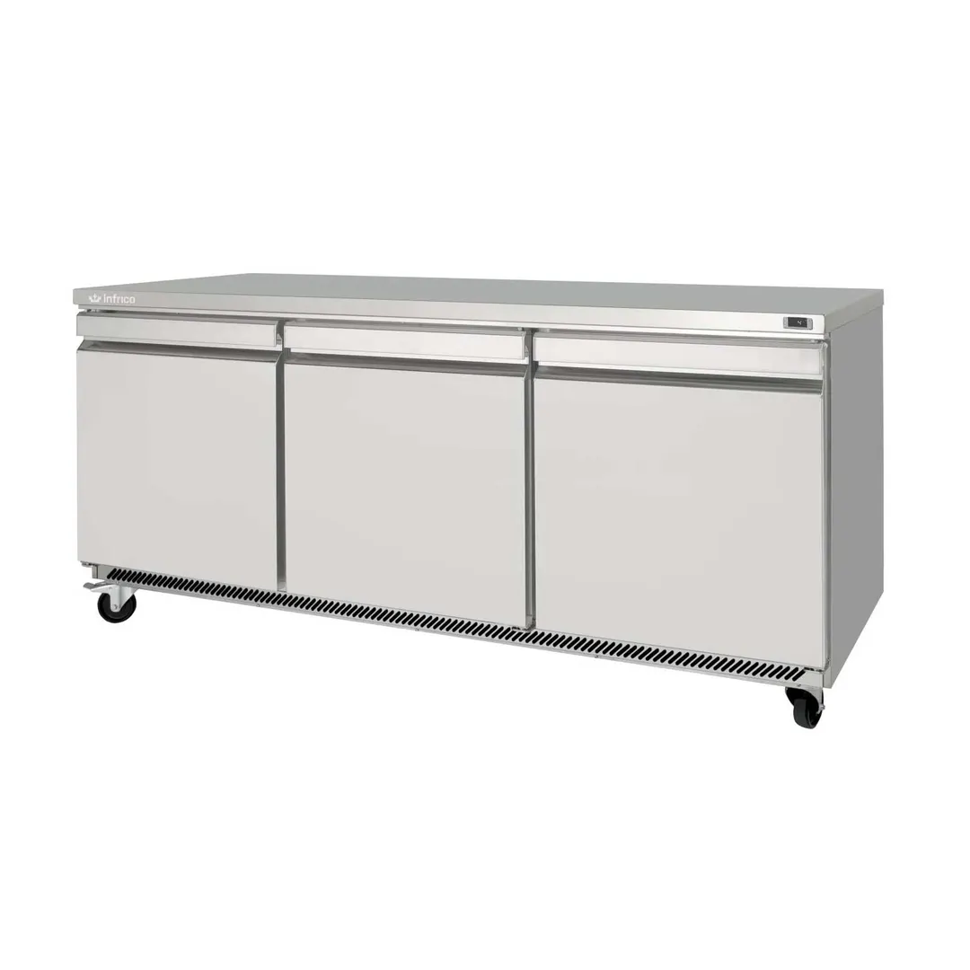 Infrico USA IUC-UC72R 72" 3-Section Undercounter Refrigerator w/ 3 Doors, 21 cu. ft.