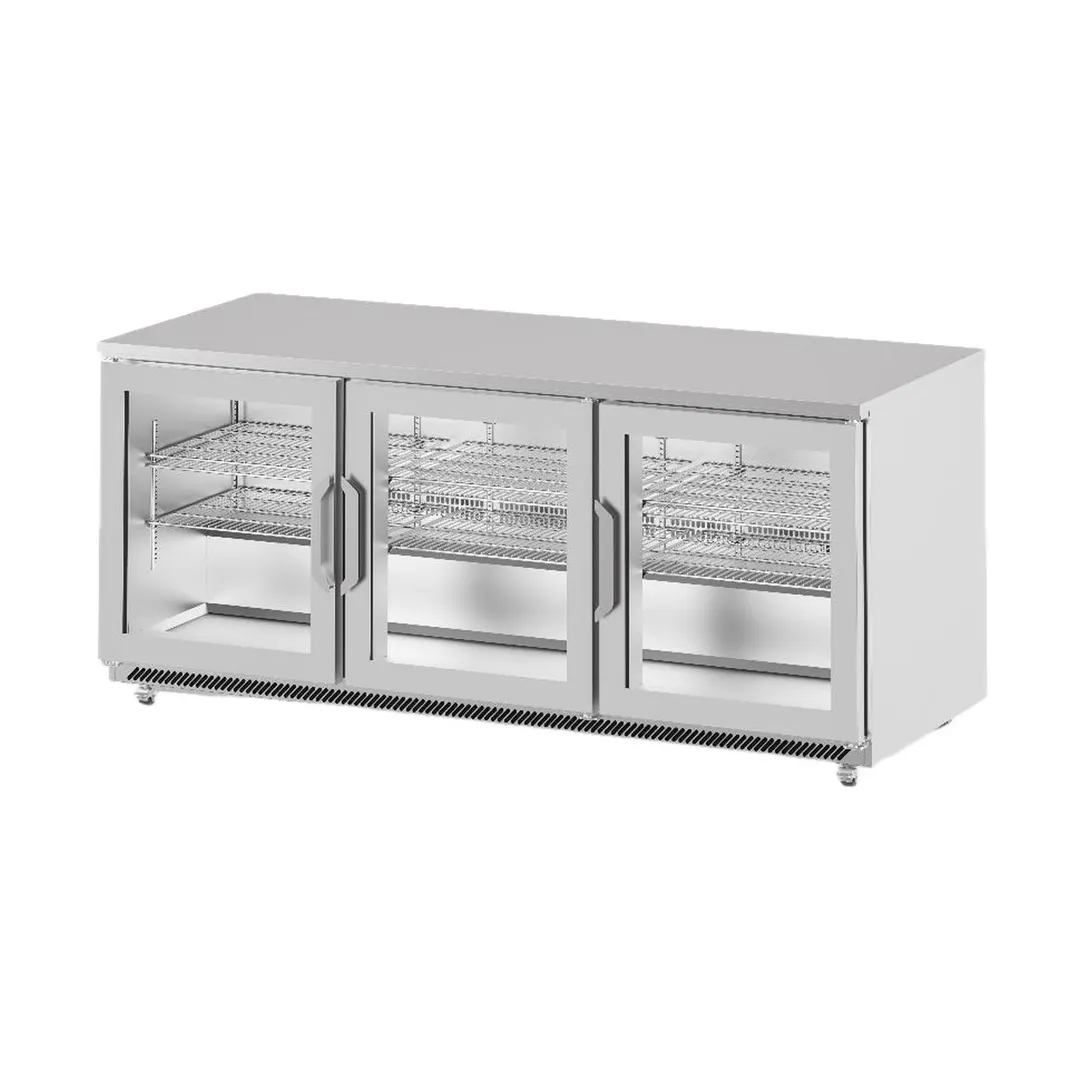 Infrico USA IUC-UC72RCR 72" 3-Door Undercounter Refrigerator, Stainless Steel, Front Breathing, 21 cu. ft.