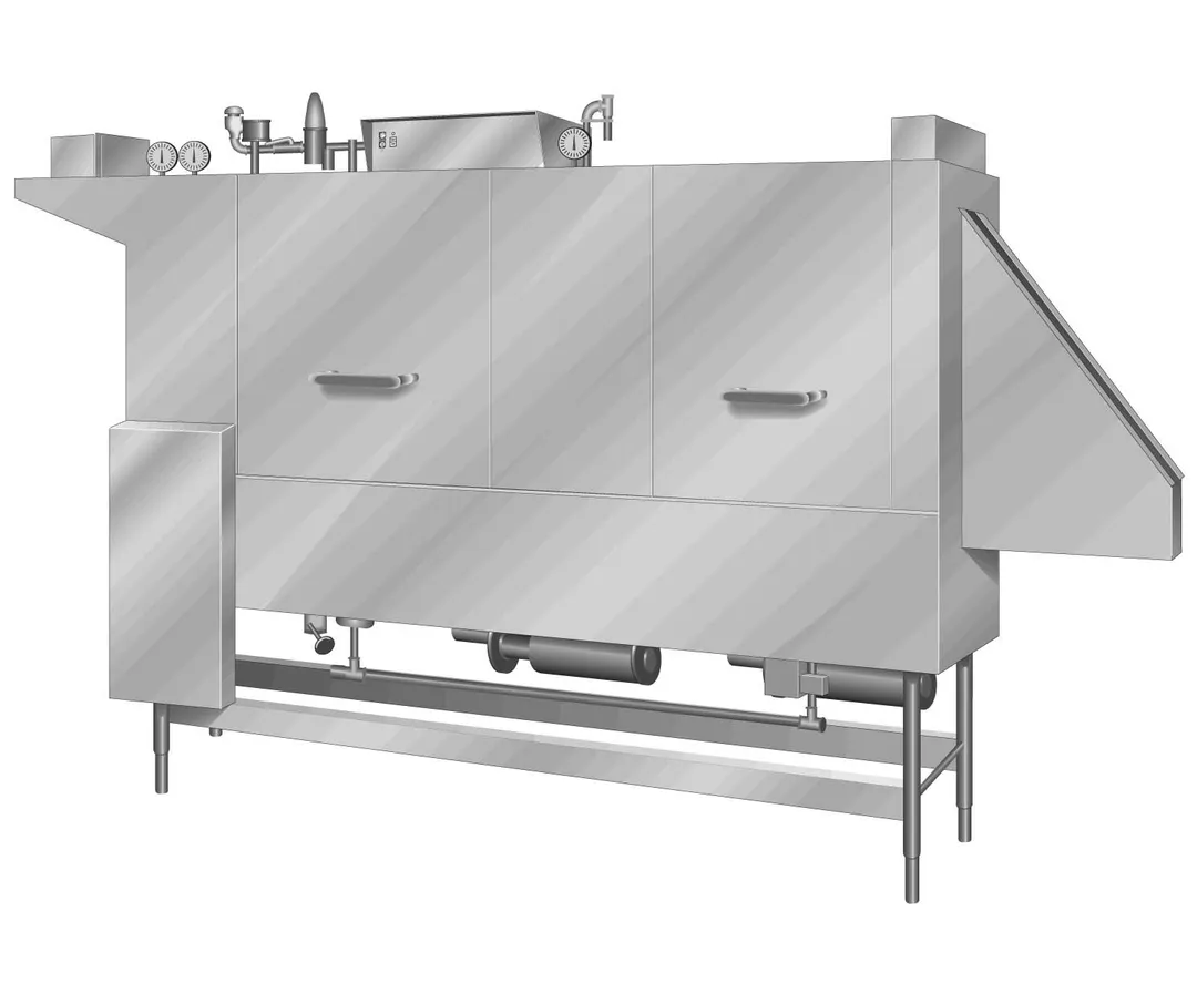 Insinger TRAC 321-2 RPW Conveyor Tray Dishwasher, 630 trays/hr, High Temp, S.Steel Double‑Tank