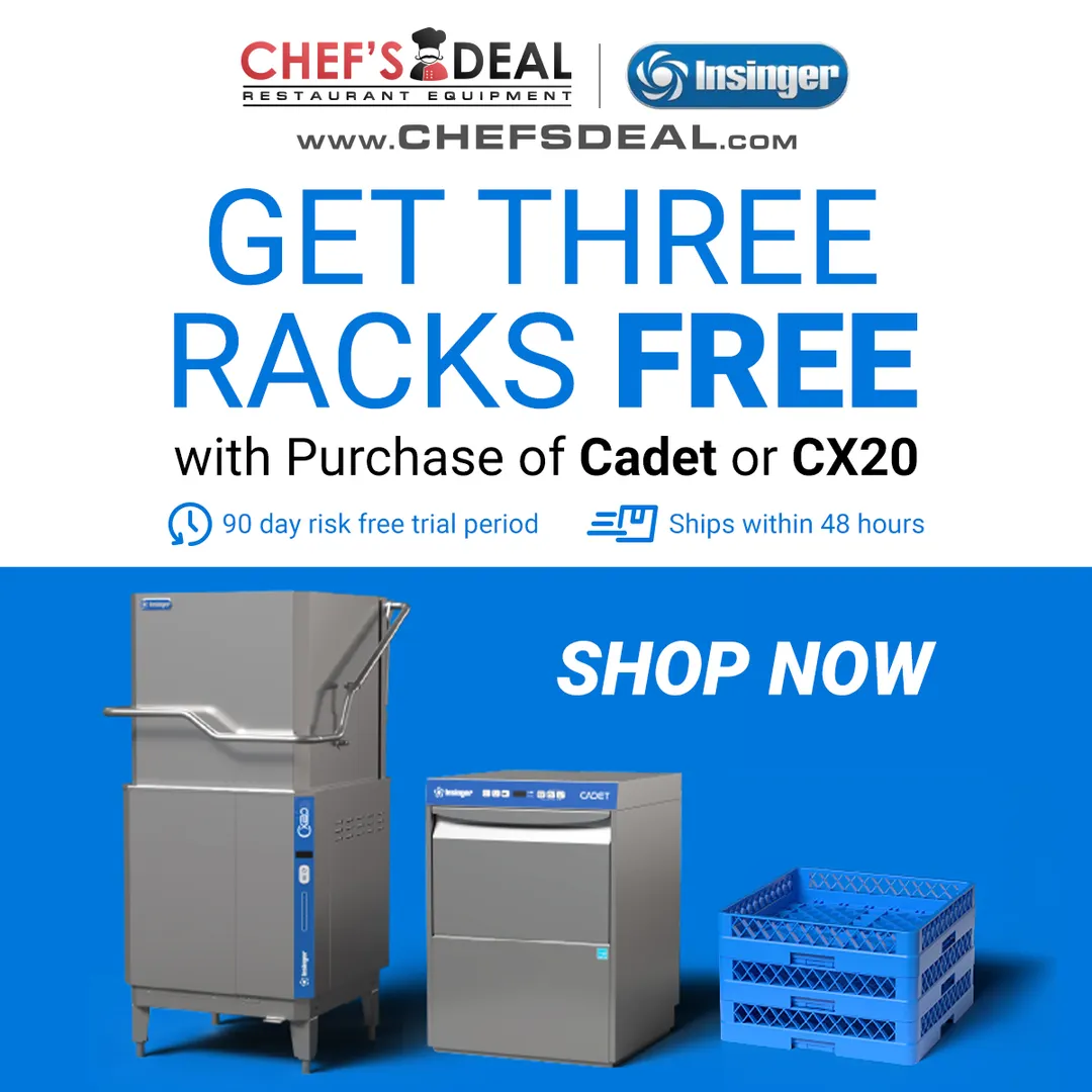 Insinger CADET 23" High Temp Undercounter Dishwasher with Booster, 30 Racks/Hr - 26 Gal/Hr