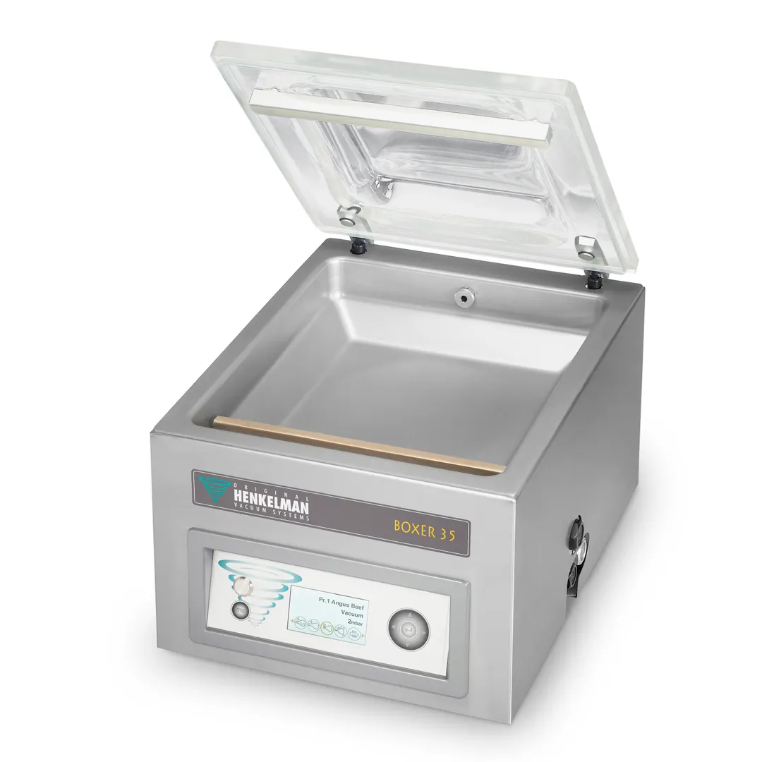 Henkelman BOXER 35 COMBIVAC Vacuum Sealer, 13.5" Seal Bar, 13.5"x14.5"x6" Chamber, 678 cf/h, Steel, 0.75 HP
