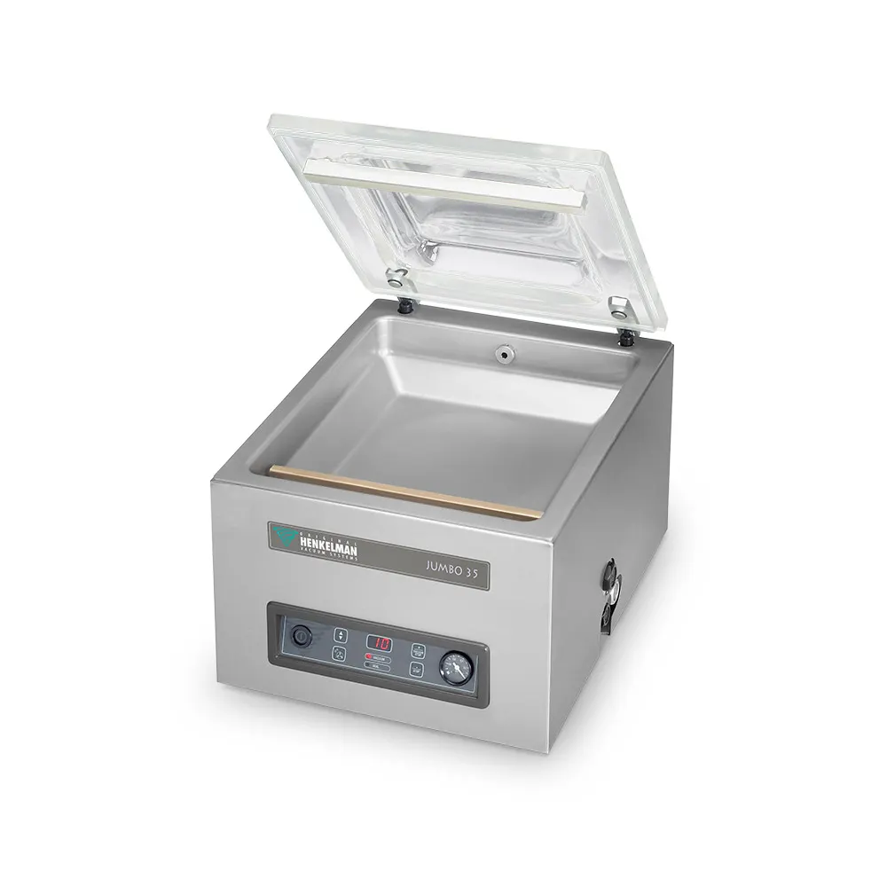 Henkelman JUMBO 35 Vacuum Sealer, 14.5"W x 13.5"D x 6"H Chamber, 13" Seal Bar, 678 CFH, Stainless Steel