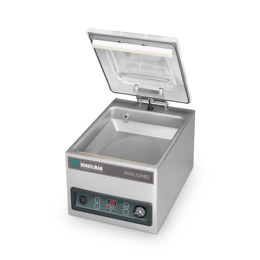 Henkelman MINI JUMBO Countertop Sealer, 11" Seal Bar, 11"x12"x5" Chamber, 169 cf/h, 0.40 HP, Stainless Steel