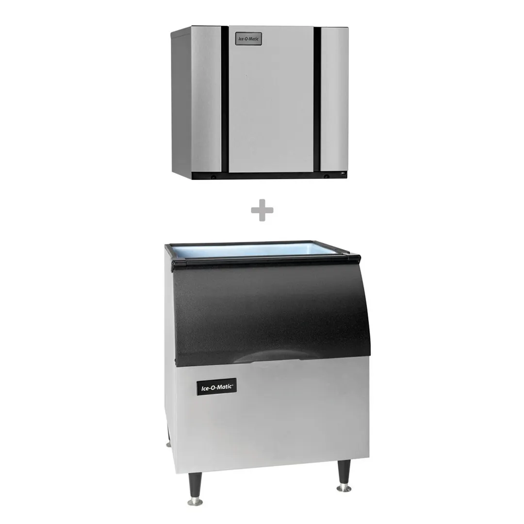 Ice-O-Matic CIM0320FA/B40PS/KBT19 Air Cooled Full Cube 313 lb Ice Machine with Bin, 344 lb Storage