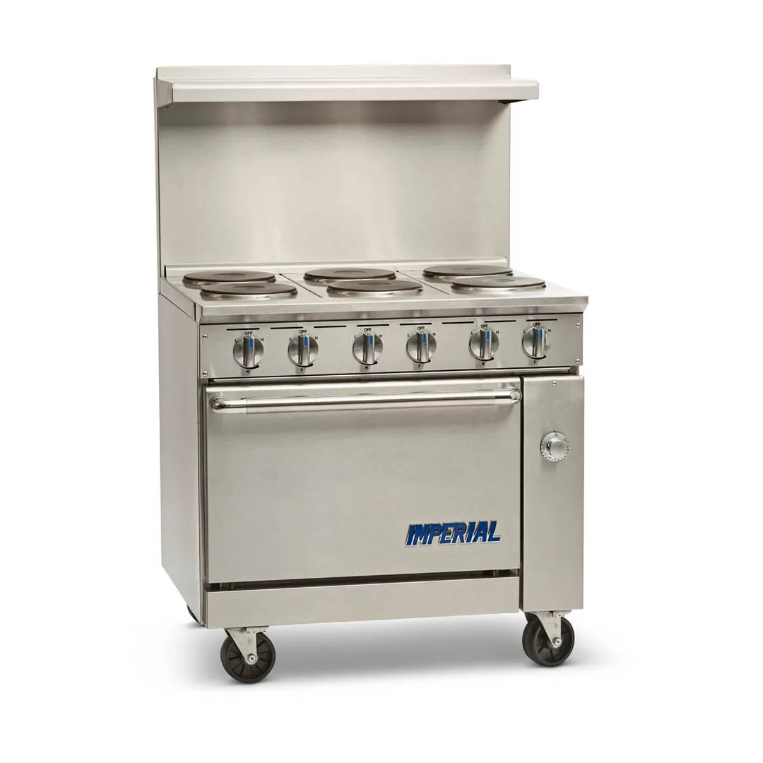 Imperial IR-6-E-C 36" Electric Range with 6 Round Plates and Convection Oven