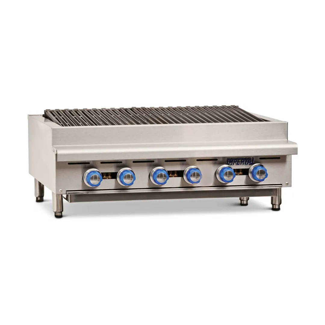 Imperial IRB-36 36" Countertop Gas Radiant Charbroiler w/ (6) Burners, 90.000 BTU