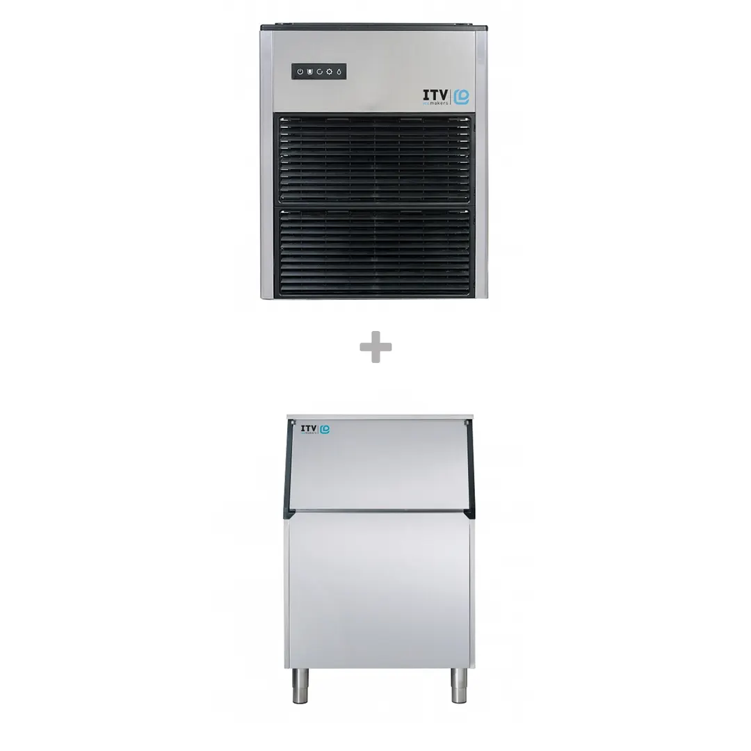 ITV Ice Makers IQ N 700/S-400-22 Air Cooled Nugget 714 lb Ice Machine with Bin, 399 lb Storage