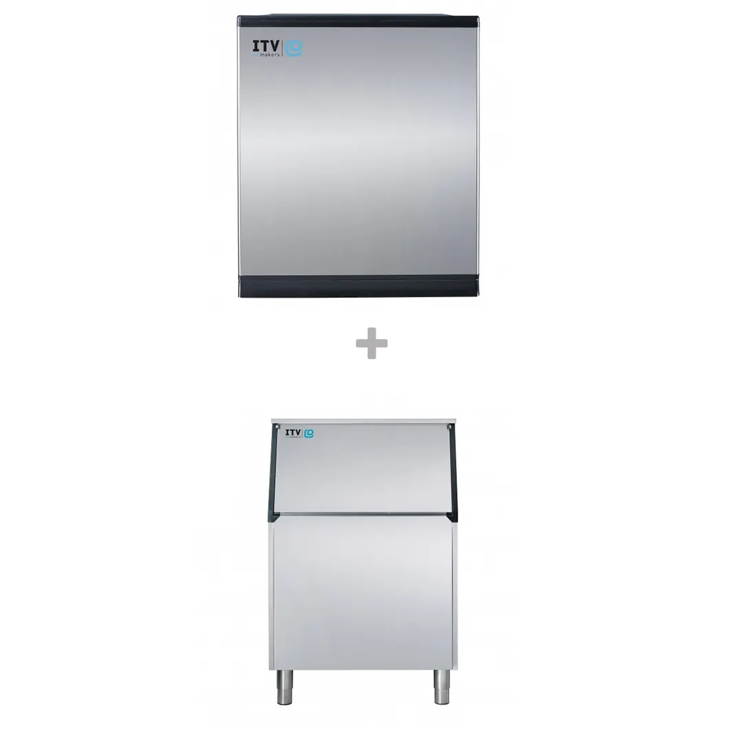 ITV Ice Makers SPIKA MS 700/S-400-22 Air Cooled Half Cube 668 lb Ice Machine with Bin, 399 lb