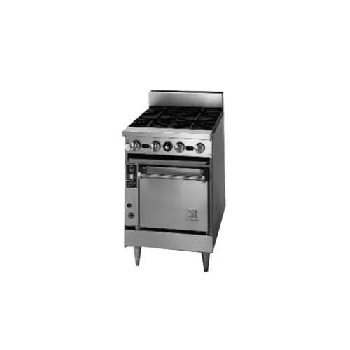 Jade JBR-2-12G 24" Gas Restaurant Range w/ (2) Open Burners, 12" Griddle, (1) Cabinet Base, 84.000 BTU