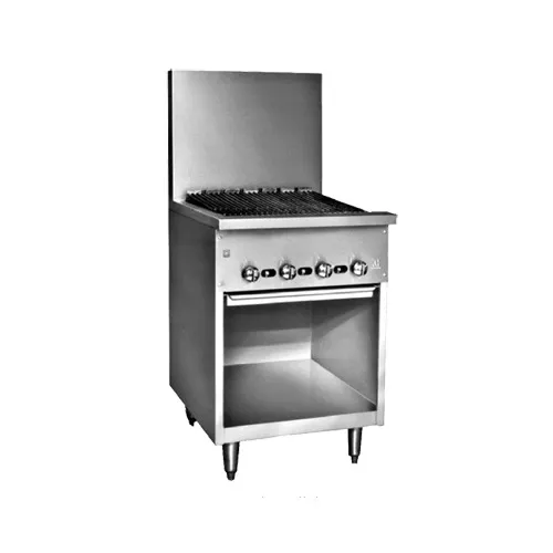 Jade JBR-24B 24" Gas Restaurant Range w/ 24" Charbroiler, (1) Open Cabinet Base, 60.000 BTU