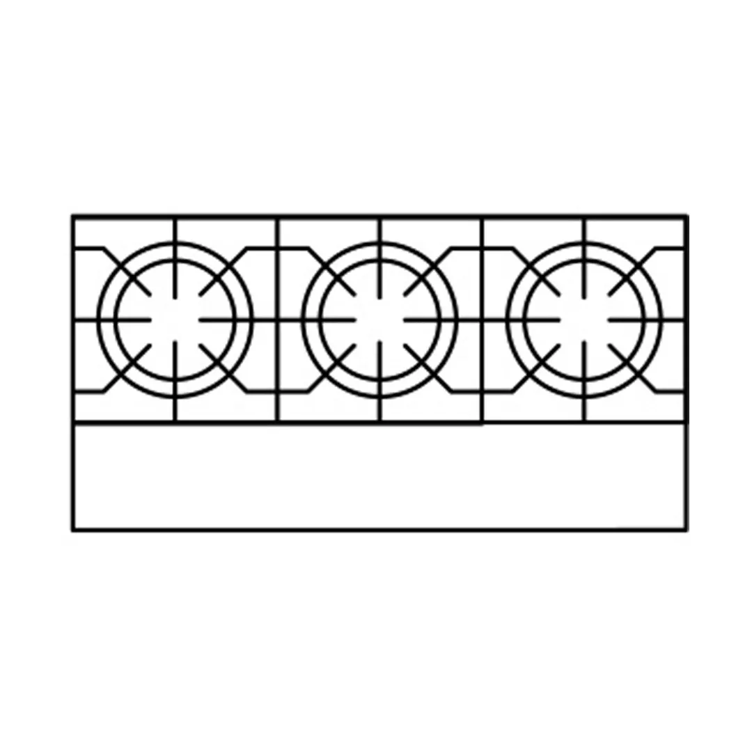 Jade JHP-336-F 36" Floor Gas Hotplate with (3) Burners, Manual Controls, 82.500 BTU