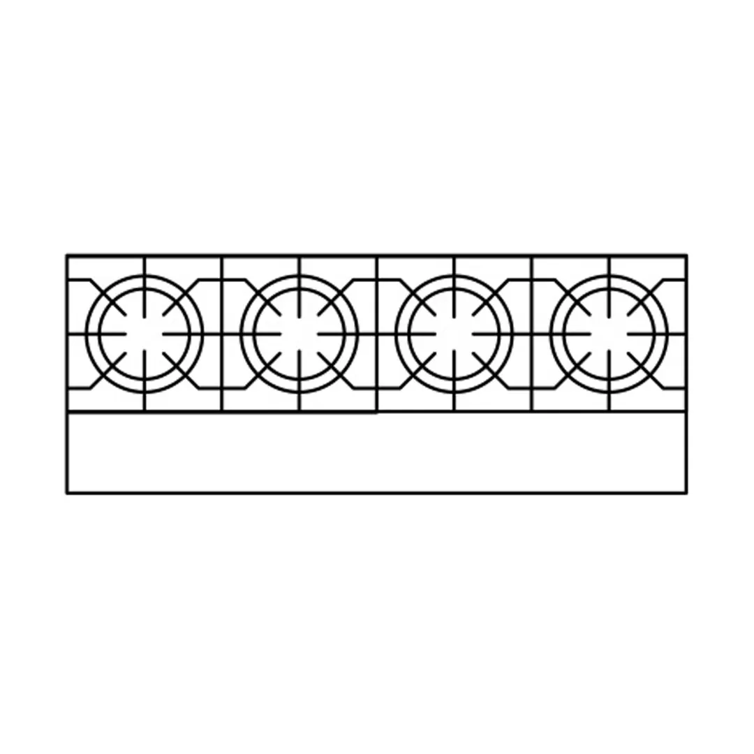 Jade JHP-448-F 48" Floor Gas Hotplate with (4) Burners, Manual Controls, 110.000 BTU