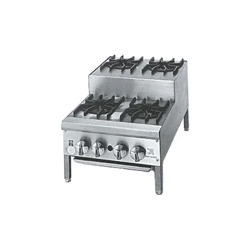 Jade JHPE-2-224 24" Countertop Step-Up Gas Hotplate with (4) Burners, Manual Controls, 110.000 BTU