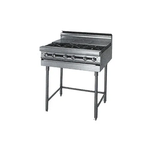 Jade JMRH-4ST  48" Gas Heavy Duty Range w/ (4) Open Burners, (4) Hot Tops, Modular & Open Legs Base, 200.000 BTU