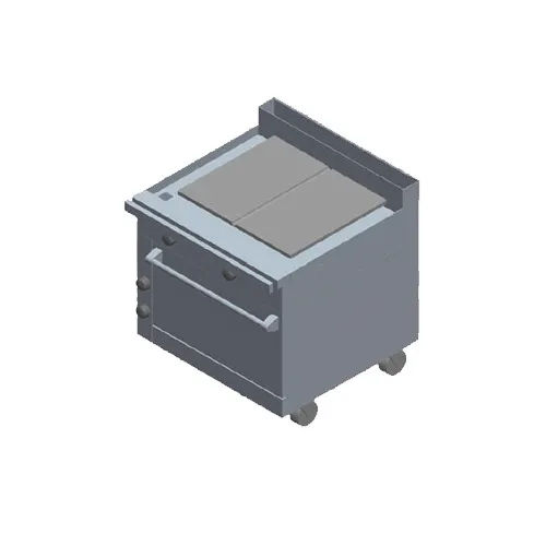 Jade JMRH-60IP 60" Gas Heavy Duty Range w/ 60" Full Plancha Griddle, Modular & Open Legs Base, 70.000 BTU