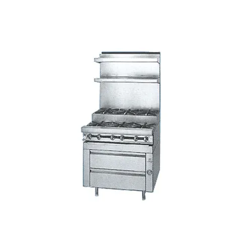 Jade JMRHE-4-4 48" Gas Heavy Duty Range, (8) Open Burners w/ (4) Step-Up, Modular & Open Legs Base, 240.000 BTU
