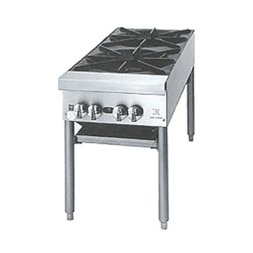 Jade JSP-360 54" Gas Stock Pot Range w/ (3) Three Ring Burners, Front to Back Design, Manual Controls, 360.000 BTU