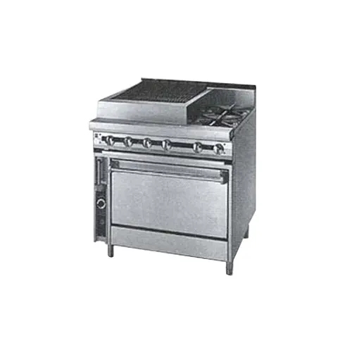 Jade JTRH-18B-2-36 36" Gas Heavy Duty Range w/ (2) Open Burners, 18" Charbroiler, (1) Standard Oven, 150.000 BTU