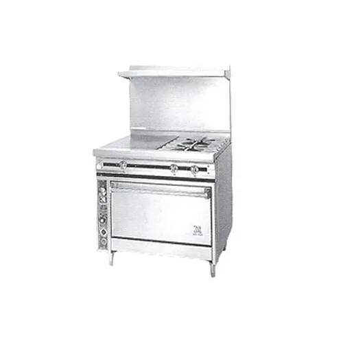 Jade JTRH-18G-2-36C 36" Gas Heavy Duty Range w/ (2) Open Burners, 18" Griddle, (1) Convection Oven, 135.000 BTU