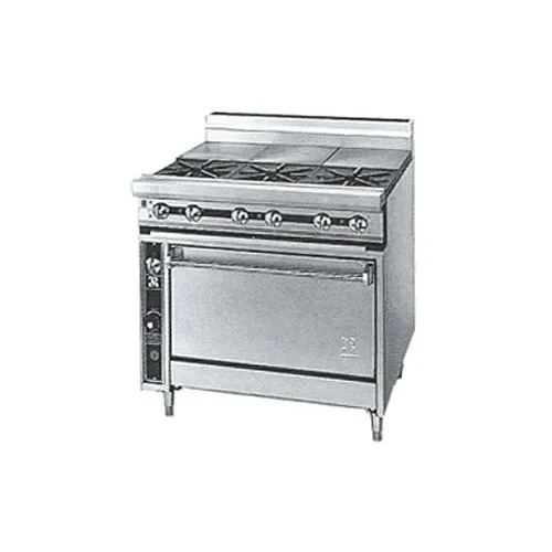 Jade JTRH-3ST-36 36" Gas Heavy Duty Range w/ (3) Open Burners, (3) Hot tops, Standard Base, 170.000 BTU