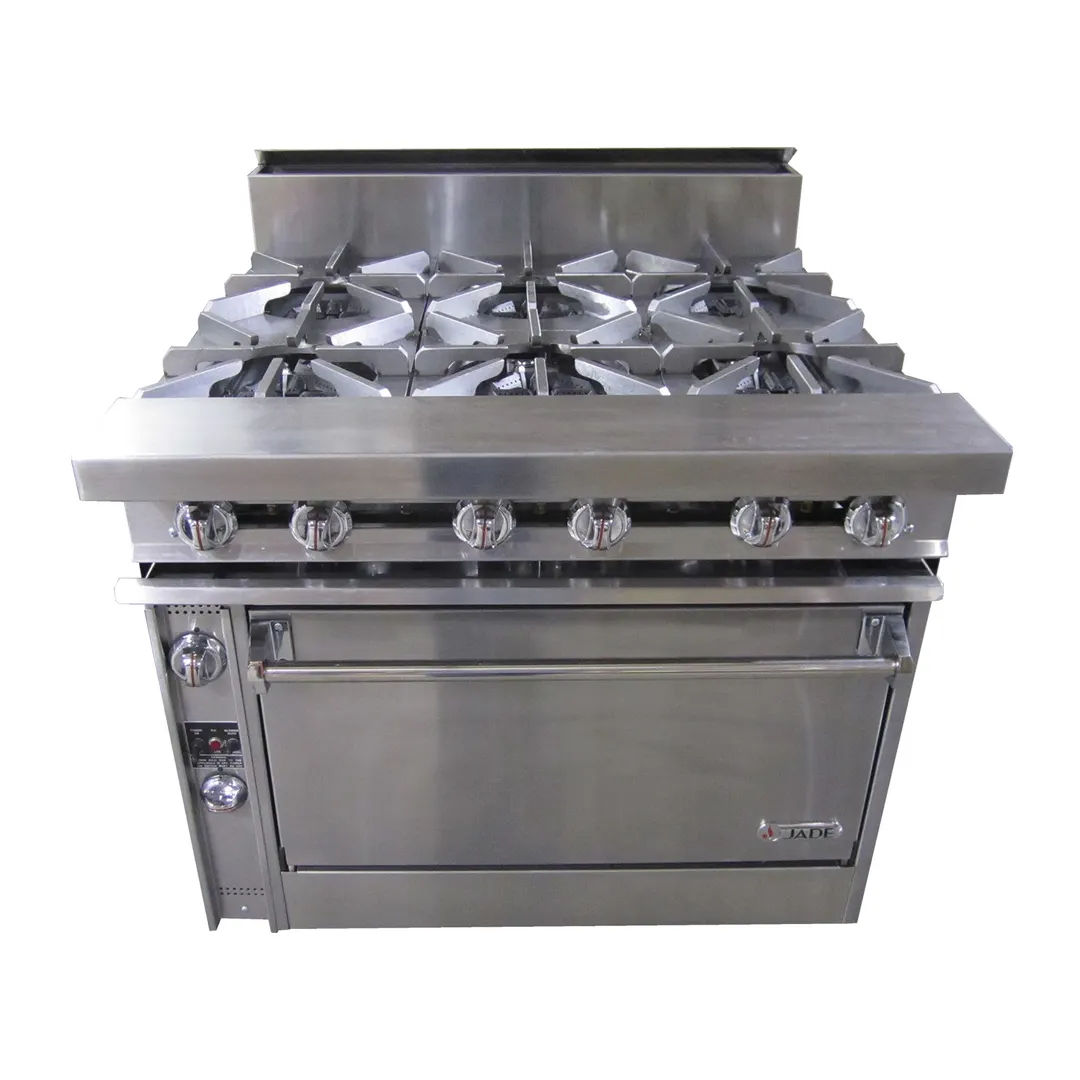Jade JTRH-6-36C 36" Gas Heavy Duty Range w/ (6) Open Burners, Convection Oven, 240.000 BTU
