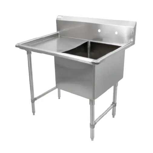 John Boos 1B18244-1D24L-X 46" One Compartment Sink, 18"W x 24"L Bowl With Left-Hand Drainboards