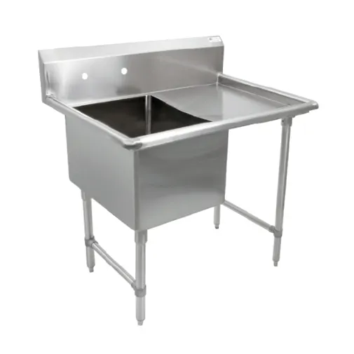 John Boos 1B184-1D18R-X 40" One Compartment Sink, 18"W x 18"L Bowl With Right-Hand Drainboards
