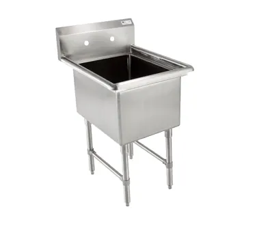 John Boos 1B244-X 29" One Compartment Sink, 24"W x 24"L Bowl Without Drainboards