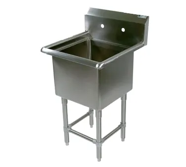 John Boos 1PB18244 23" One Compartment Sink, 18"W x 24"L Bowl Without Drainboards
