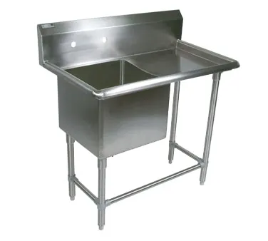 John Boos 1PB24-1D30R 58" One Compartment Sink, 24"W x 24"L Bowl With Right-Hand Drainboards