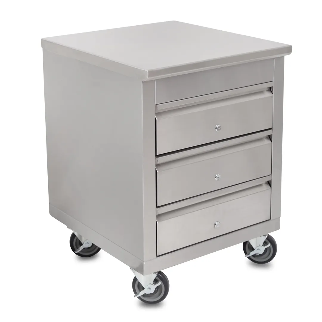 John Boos 4CD4-2724-CL-X Mobile Drawer Cabinet, 24"W X 26-1/2"D X 33-3/4"H