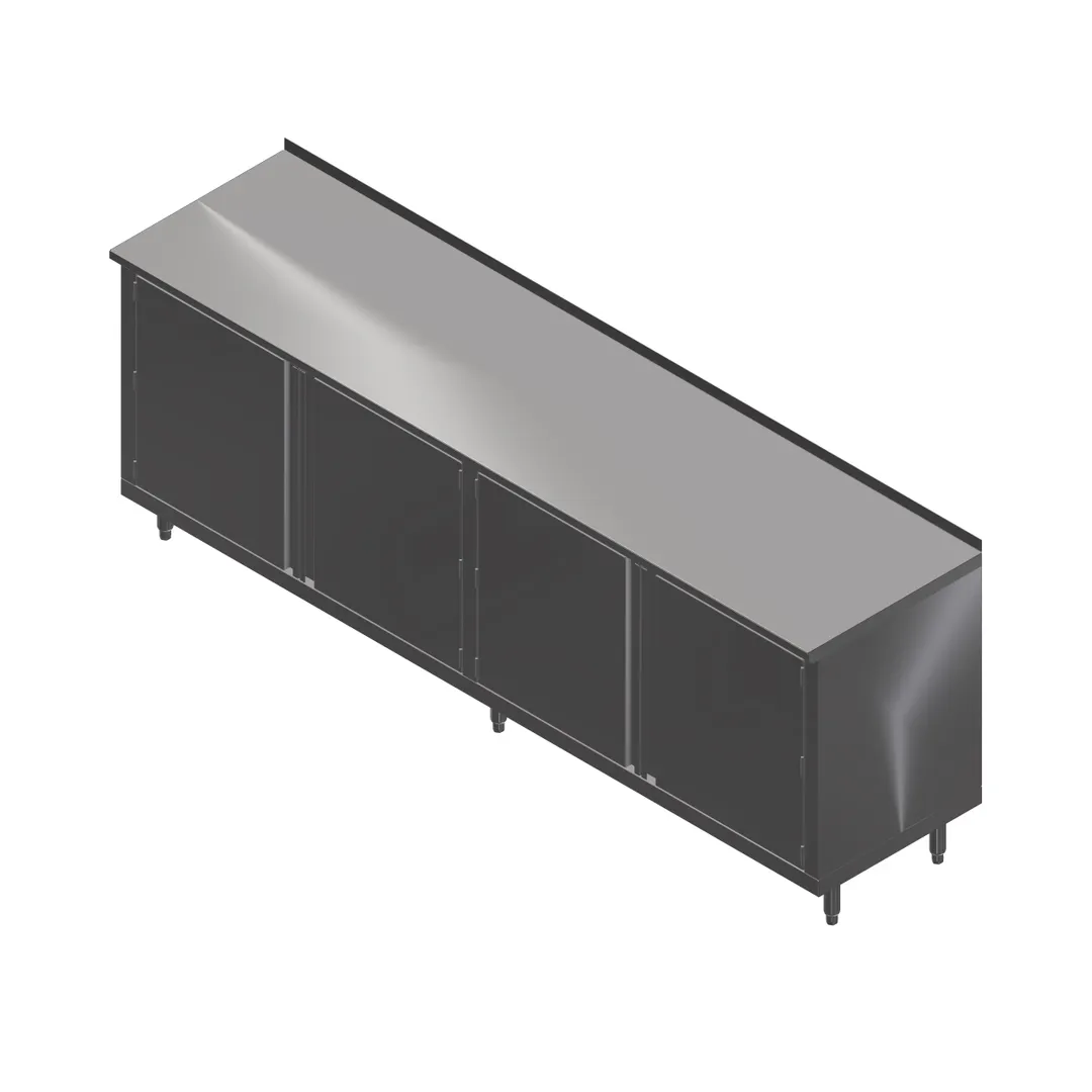 John Boos 4CH6R1.5-2496 96" Work Table, Cabinet Base with (2) Sets of Hinged Doors