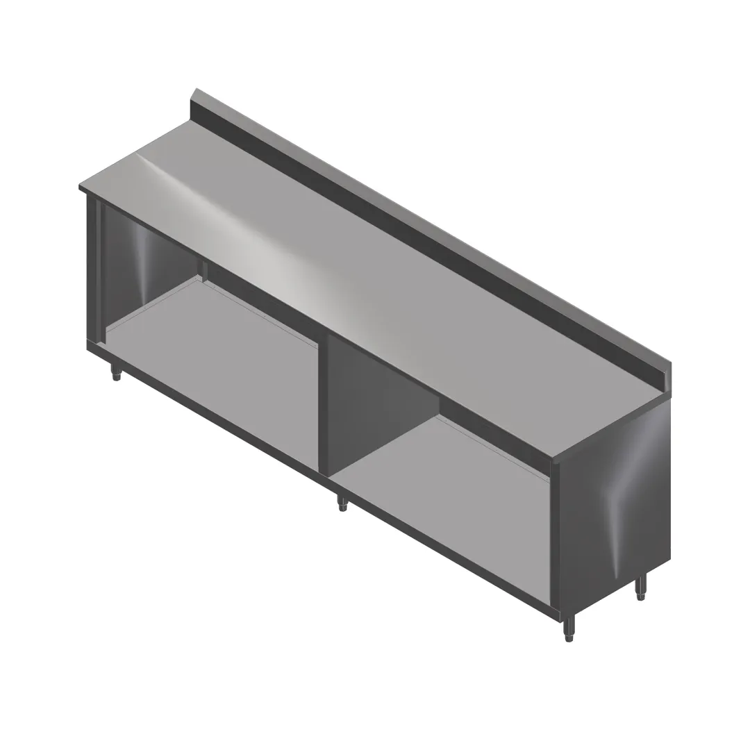 John Boos 4CO6R5-3096 Open Front Work Table with Optional Mid-Shelf, Backsplash / 96"W X 30"D