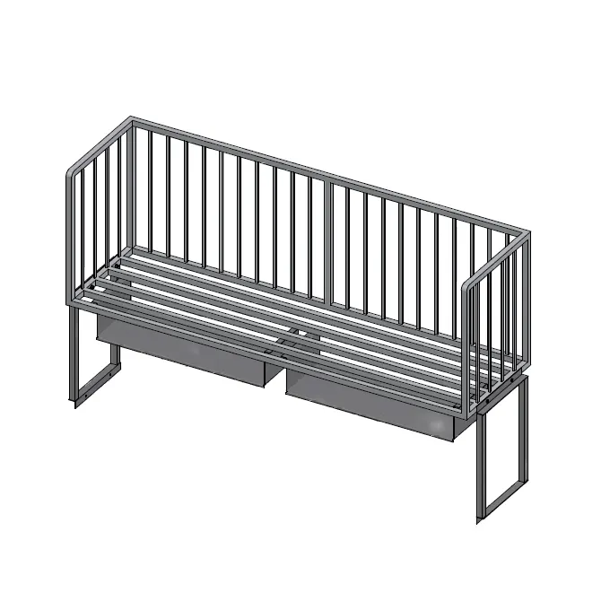 John Boos ALMBR-6T Aluminum Table Mounted Meat Boat Rack - 72" x 20"